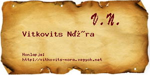 Vitkovits Nóra névjegykártya