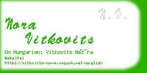 nora vitkovits business card